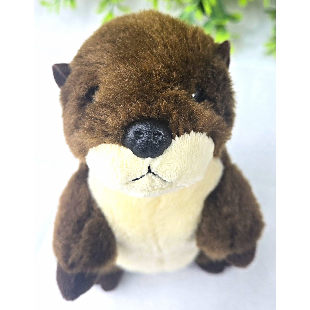 Aurora Mini Flopsie River Otter Plush Standing Brown White 8" Stuffed Animal Toy